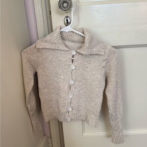 Cozy Cream Button-Up Women's Sweater